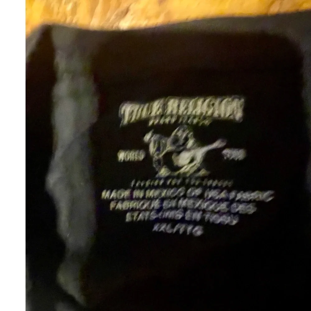True Religion Mens‎ Horseshoe Logo Graphic T-Shirt Black XXL Short Sleeve Tee